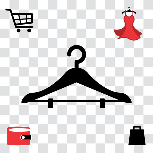 黑色衣架图标图片下载