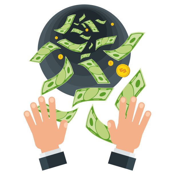 浪费钱的概念美元钞票飞出来图片下载