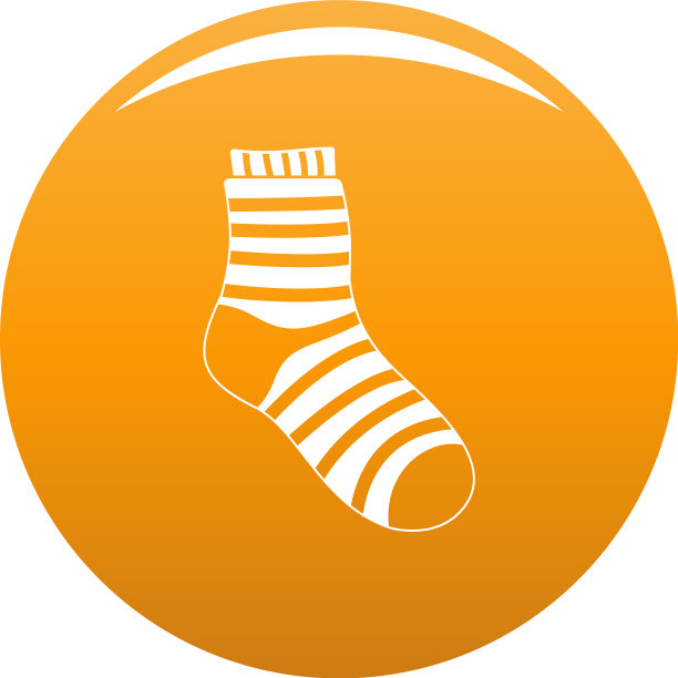 橙色毛绒袜子图标图片下载