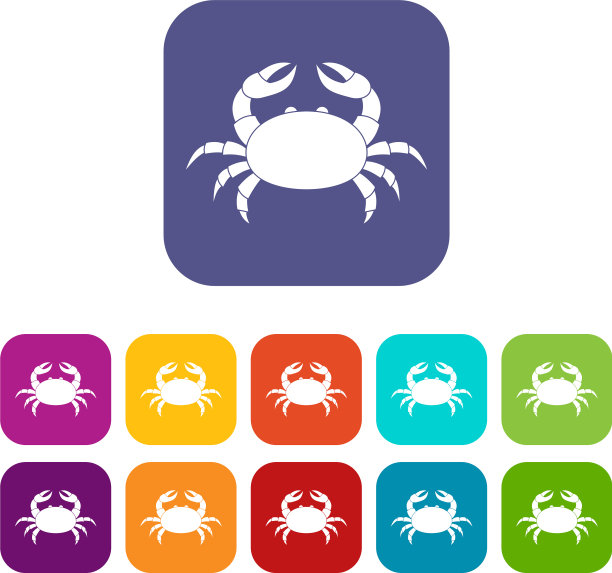 生螃蟹图标设置平图片下载