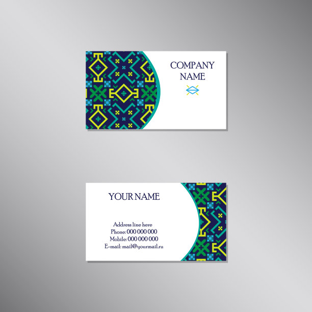 具有抽象装饰的创意名片图片下载