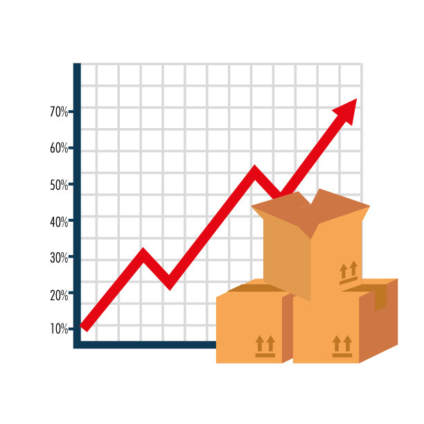 纸箱用箭头向上统计图片下载