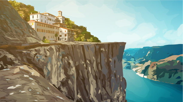 山与房子图片下载