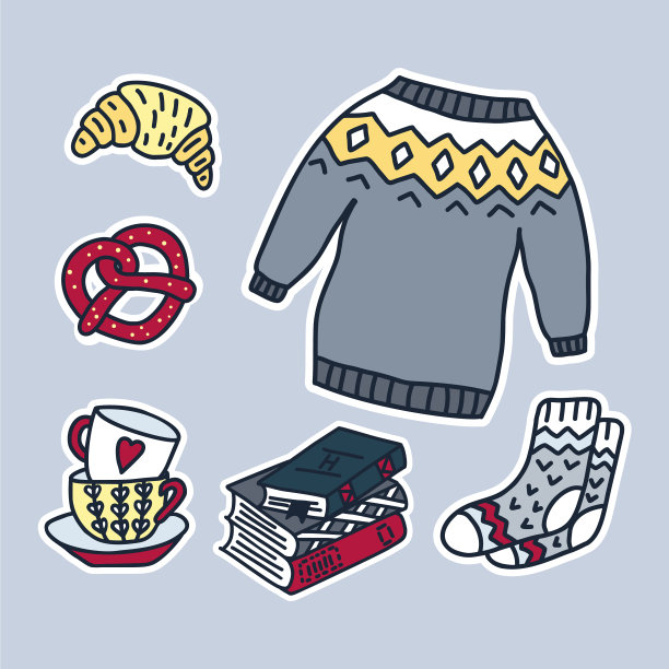 一套手绘贴纸舒适舒适的东西图片下载