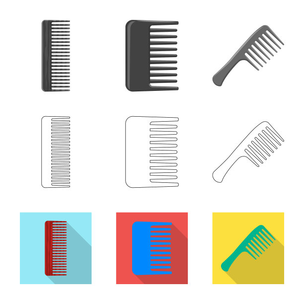 设计画笔和头发图标集合图片下载