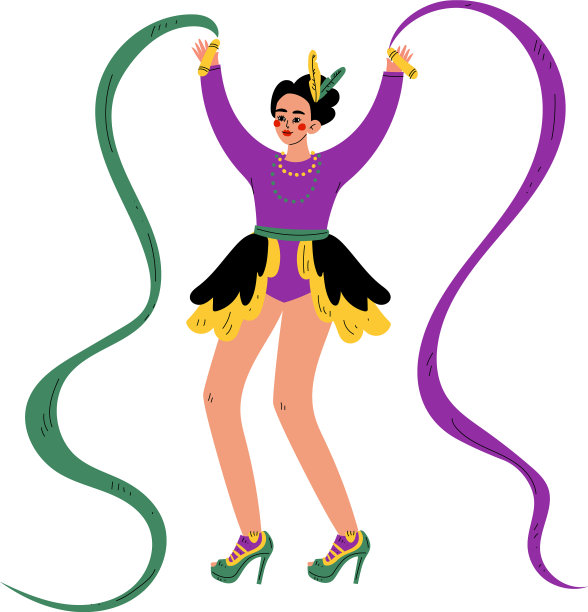 穿着鲜艳的狂欢节服装的漂亮女人图片下载