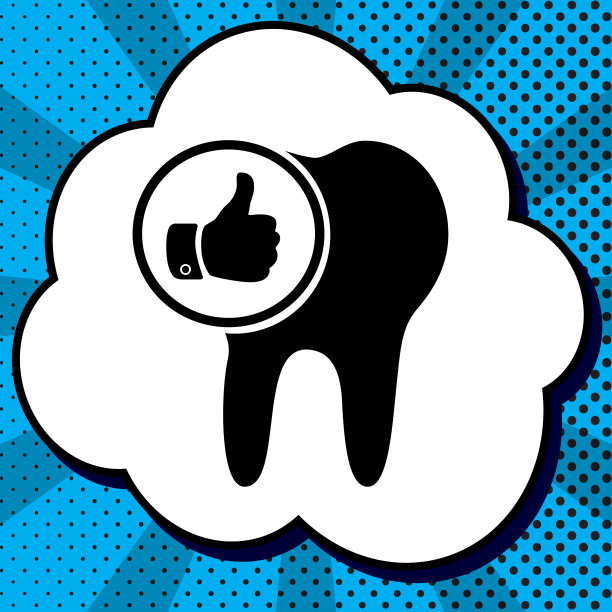 牙标以大拇指向上象征黑色图片下载