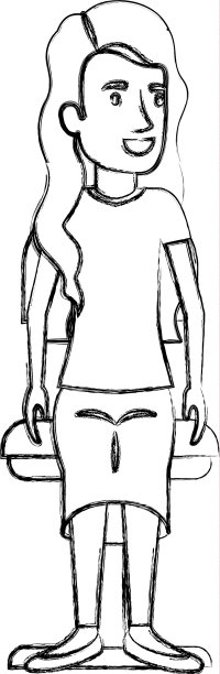 模糊的剪影与长波浪头发的女人图片下载