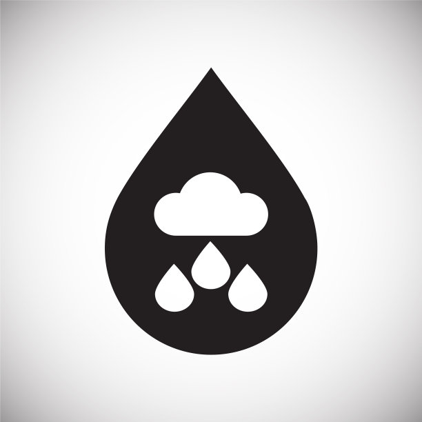 水滴图标在白色背景的图形图片下载
