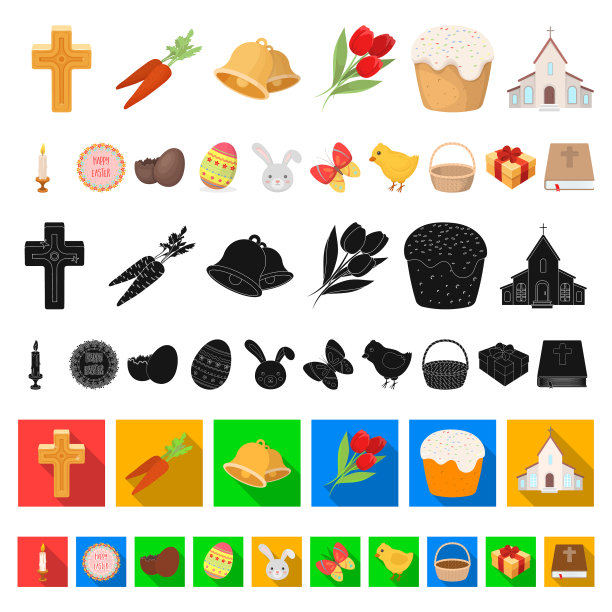 复活节是一个基督教节日卡通人物的集合图片下载