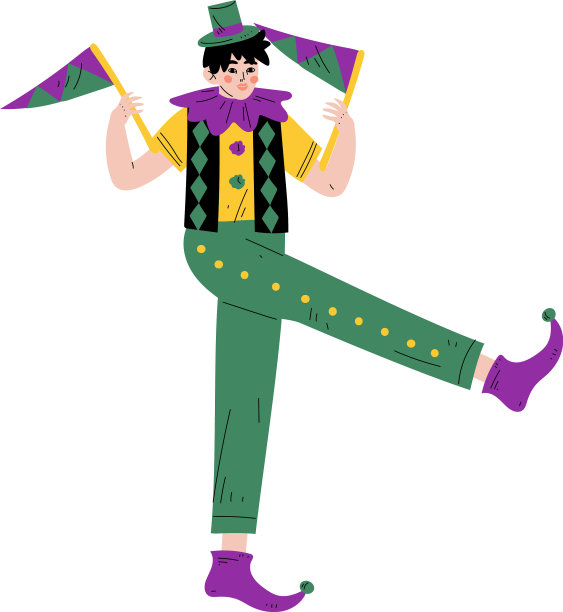 穿着鲜艳传统狂欢节服装的男人图片下载