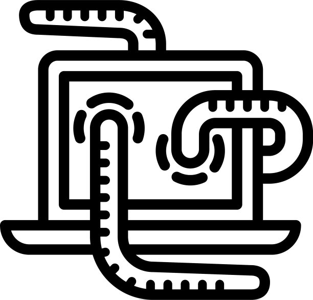 电脑蠕虫图标轮廓样式图片下载