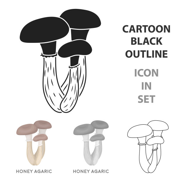 蜂蜜木耳图标在卡通风格孤立上图片下载