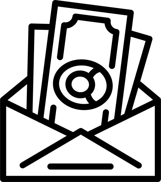 贿赂钱财的信封图标轮廓风格图片下载