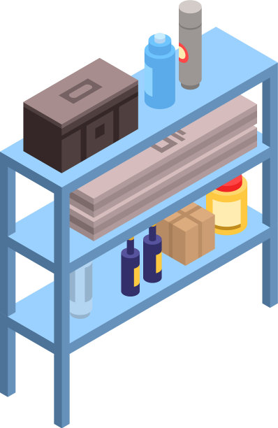 蓝色车库架图标等距风格图片下载