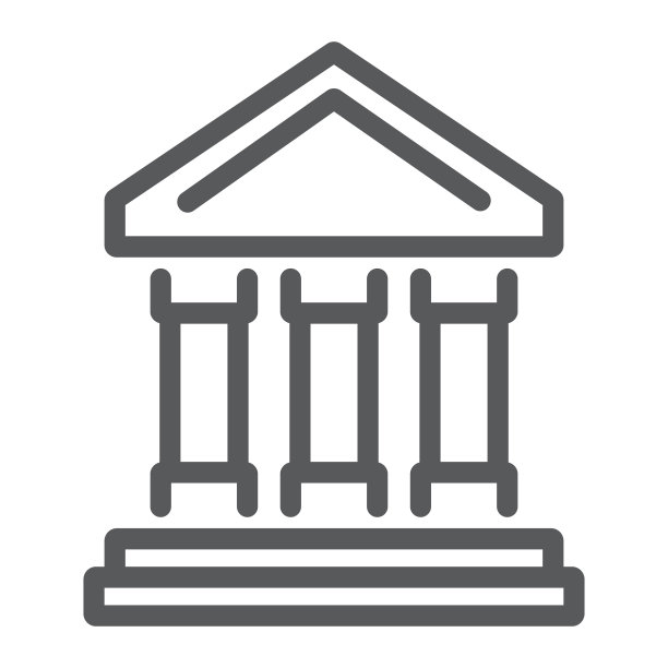 银行建筑线图标金融和银行业图片下载