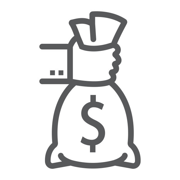 手持钱袋线性图标金融图片下载