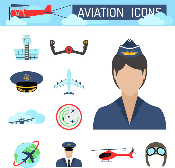 航空图标设置航空车站和机场的标志图片下载