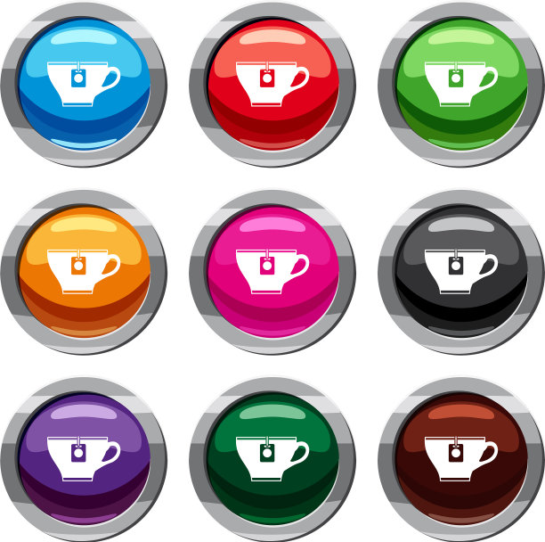 茶杯与茶包套9套收藏图片下载