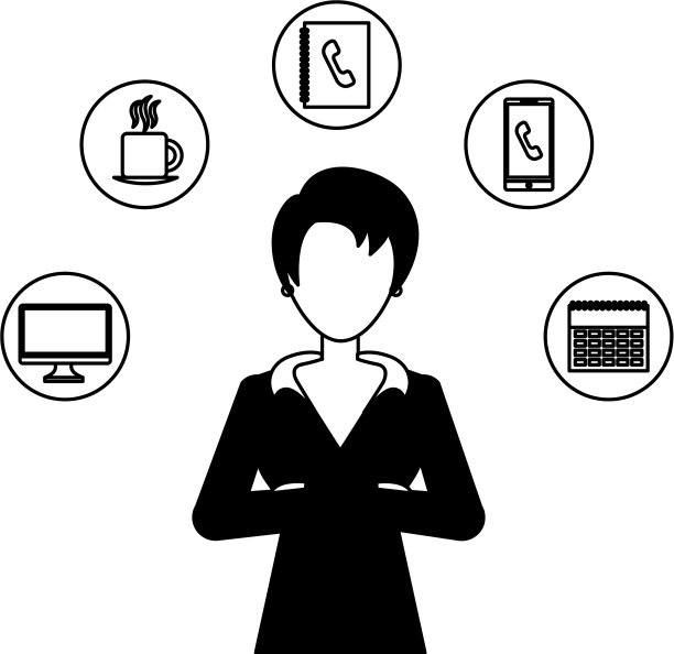 商务女商务办公室电脑日历图片下载