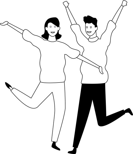 父亲和成年女儿穿着黑白衣服图片下载