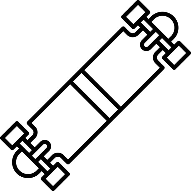 速度滑板图标轮廓风格图片下载