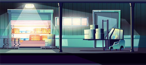 24小时配送服务仓库概念图片下载