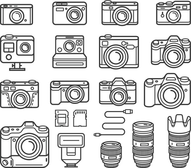 相机线图标集图片下载