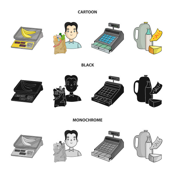 包装秤香蕉水果超市套图片下载