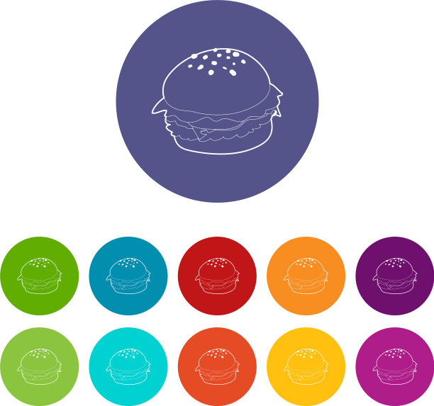 汉堡包图标轮廓样式图片下载