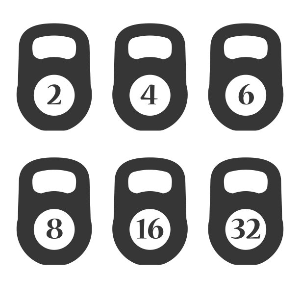 带数字的重量图标集图片下载