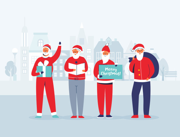 圣诞老人的人物背景白雪皑皑图片下载