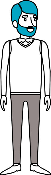 剪影彩色部分的胡子男子站立图片下载