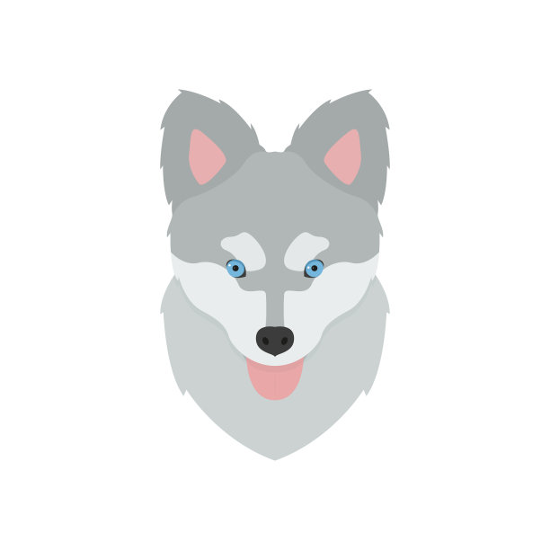 哈士奇小狗的嘴耷拉着舌头图片下载