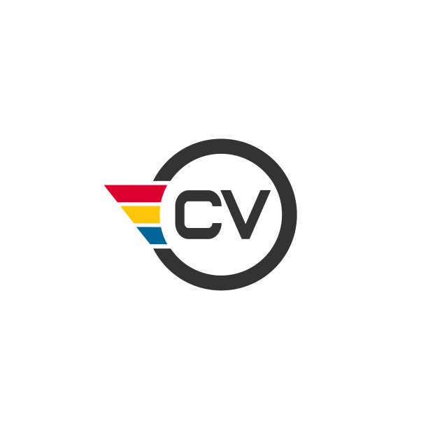 首字母CV标志模板设计图片下载