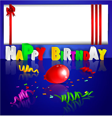 生日背景与彩色气球图片下载