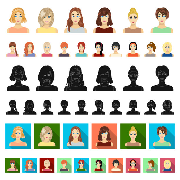 女装卡通图标在集合图片下载