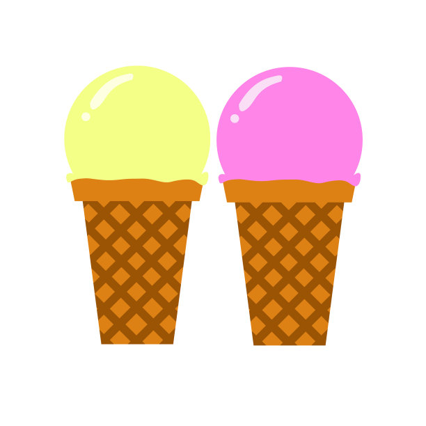 一勺简单扁平的冰淇淋图片下载