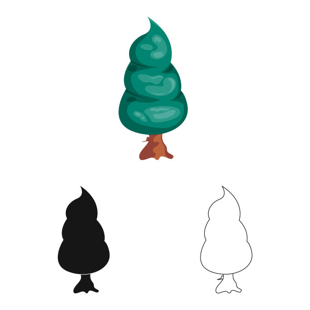 设计树与自然的符号集图片下载