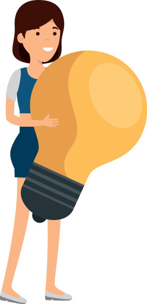 年轻女子的灯泡性格图片下载