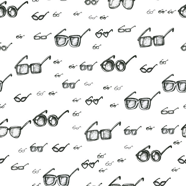不同眼镜类型无缝图案手图片下载