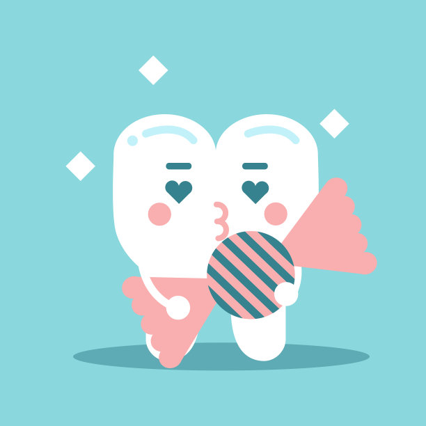 可爱的珐琅卡通牙齿字符持有图片下载