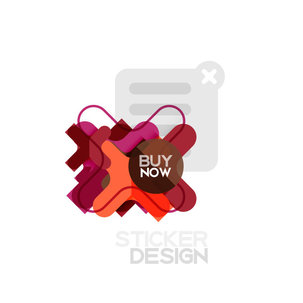 平面设计十字形状几何贴纸图标图片下载