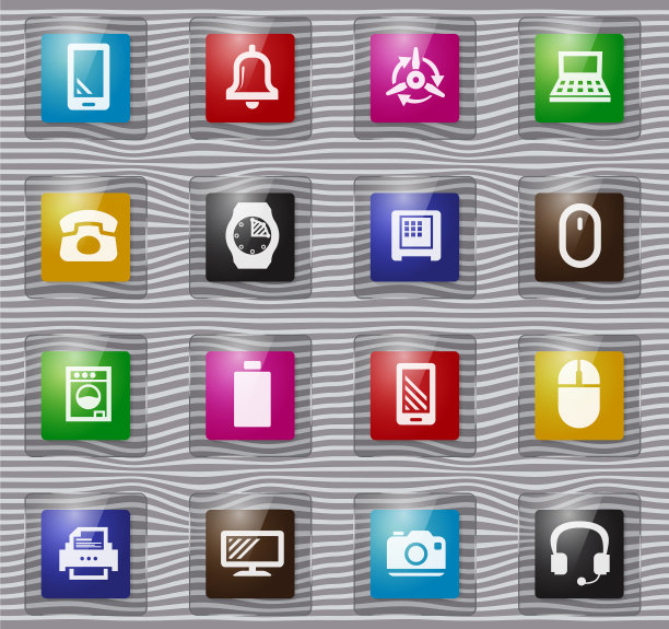 家电玻璃图标集图片下载