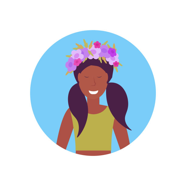 喜气洋洋的女子脸上戴着花环的阿凡达女孩图片下载