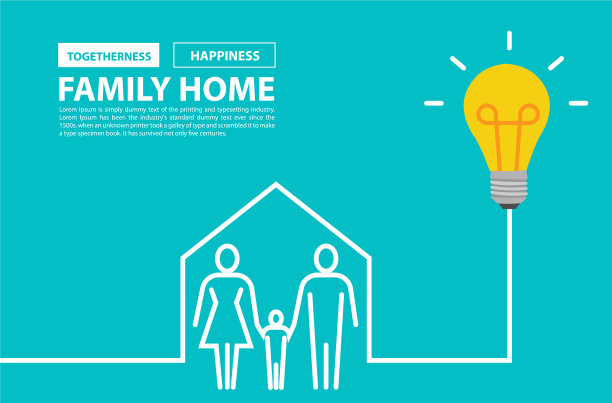 家庭家居理念与创意灯泡理念图片下载