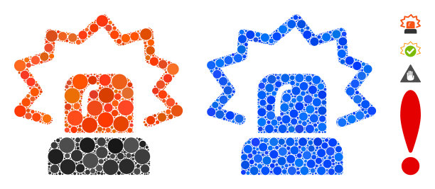 报警组合图标圆图片下载