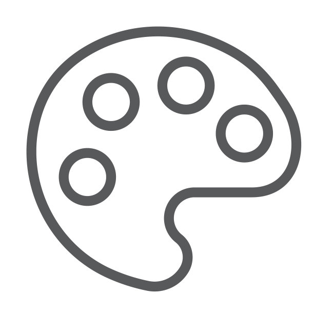 调色板线条图标工具和绘画标志图片下载