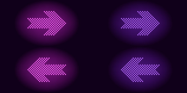 紫色和紫色的霓虹点箭头图片下载
