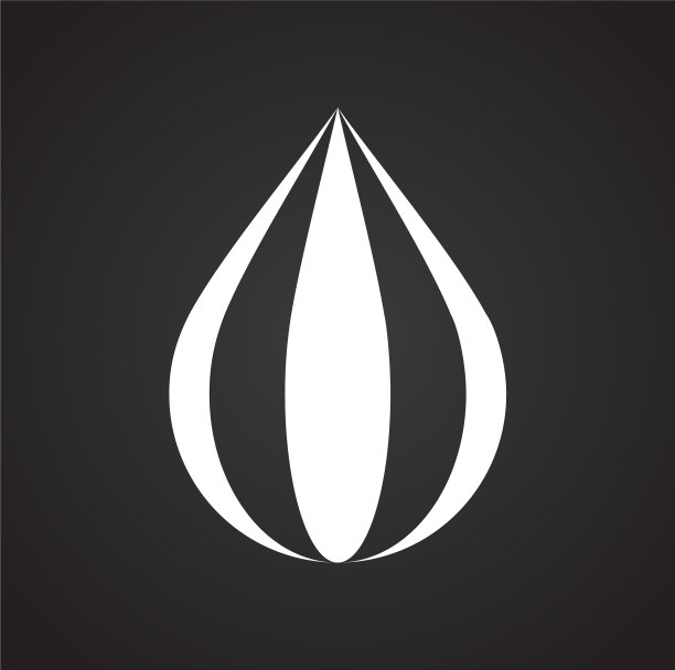 水滴图标在黑色背景的图形图片下载